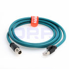 M12 Flexible Ethernet Cable , X-Coded 8 Pole to RJ45 Gigabit Ethernet Interface Cat6 Shielded Cable