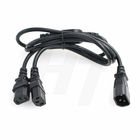 UPS PDU Computer PC Power Cord Cable , Power Cord Splitter IEC320 C14 to 2 x C13 10A 250V
