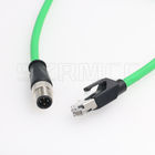 M12 Dcoded 4 Pin Male Flexible Ethernet Cable to RJ45 Male With Industrial Cat5e Shielded