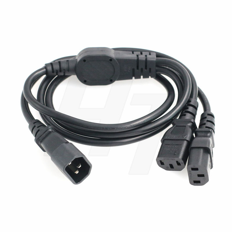 UPS PDU Computer PC Power Cord Cable , Power Cord Splitter IEC320 C14 to 2 x C13 10A 250V