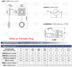 Aviation Circular Power Connector 4 Pin Male Female Cable Plug Panel Mount Socket