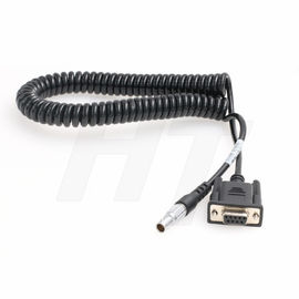 Coiled Total Station Cable for Leica Total Station to Computer PC Lemo 0B 5 Pin RS232 DB9