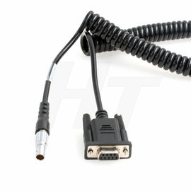 Coiled Total Station Cable for Leica Total Station to Computer PC Lemo 0B 5 Pin RS232 DB9