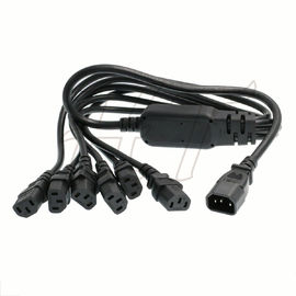 Splitter Power Cord Cable IEC C14 to 6 x C13 , UPS PDU Computer PC Power Splitter