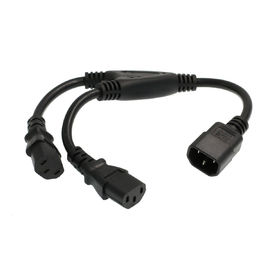 UPS PDU Computer PC Power Cord Cable , Power Cord Splitter IEC320 C14 to 2 x C13 10A 250V