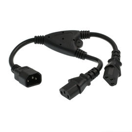 UPS PDU Computer PC Power Cord Cable , Power Cord Splitter IEC320 C14 to 2 x C13 10A 250V