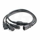 UPS PDU PC Power Cord Cable , C14 to 3 x C13 10A 250V Extension Cable 60cm 1m