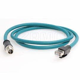 Industrial Camera Flexible Ethernet Cable Cat6 Shielded M12 8 Pin Xcode Male to RJ45