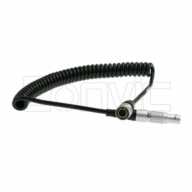 Coiled Power Cord For Sony F5 F55 Camera To Teradek Bond Bolt Hirose 4 Pin to 2 Pin